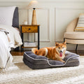 Orthopedic Dog Bed Memory Foam Pet Bed for Small Dogs & Cats with Washable Removable Cover Non-Slip Base Waterproof Liner