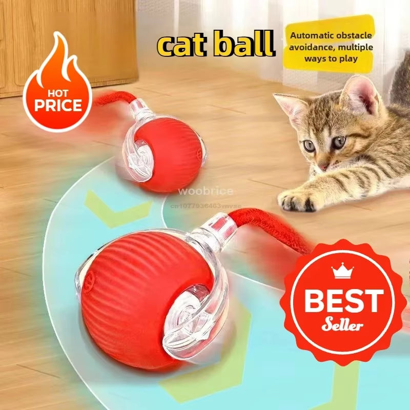 Cat Toys Interactive Ball Cat Accessories Interactive Cat Ball Kitten Catball Toys Electronic Automatic Rolling Magic Ball